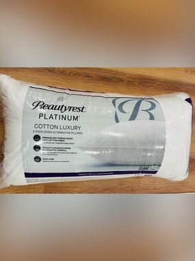 Beautyrest Platinum Cotton Luxury White Pillow - 2 Pack